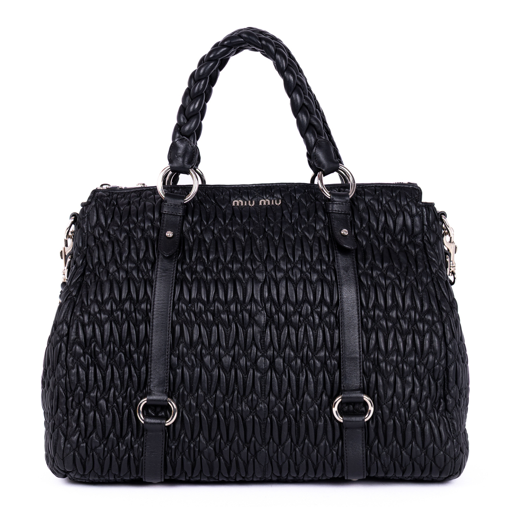 Miu Miu Cloquet Nappa Shopping Tote